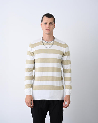 Casual Men's Knitwear with Dual-Tone Stripe Detail Withinblack