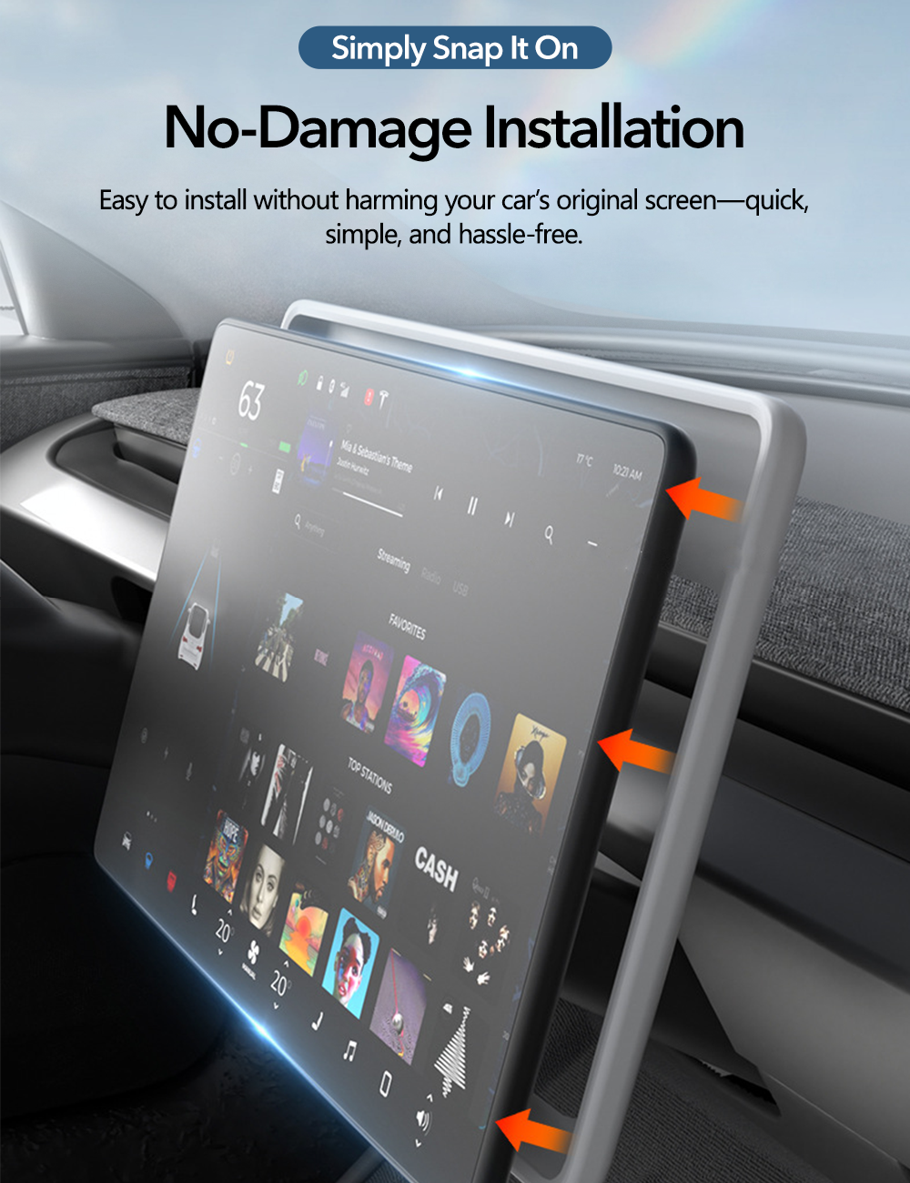 Central Screen Protector Frame for Tesla Model 3 Highland & New Model Y Tesery Official Store