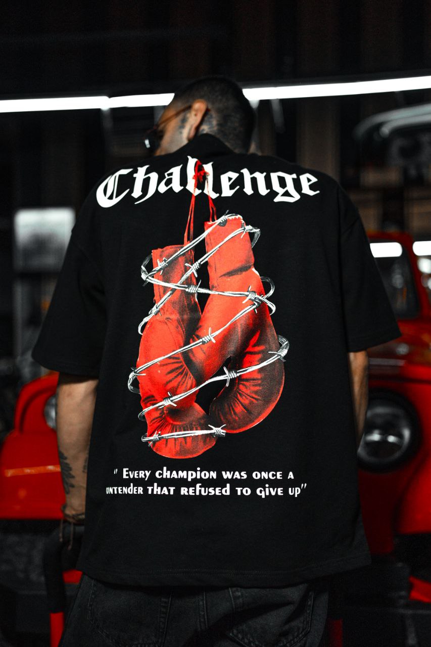 Challenge T-Shirt - Motivational Boxing Graphic Tee Withinblack