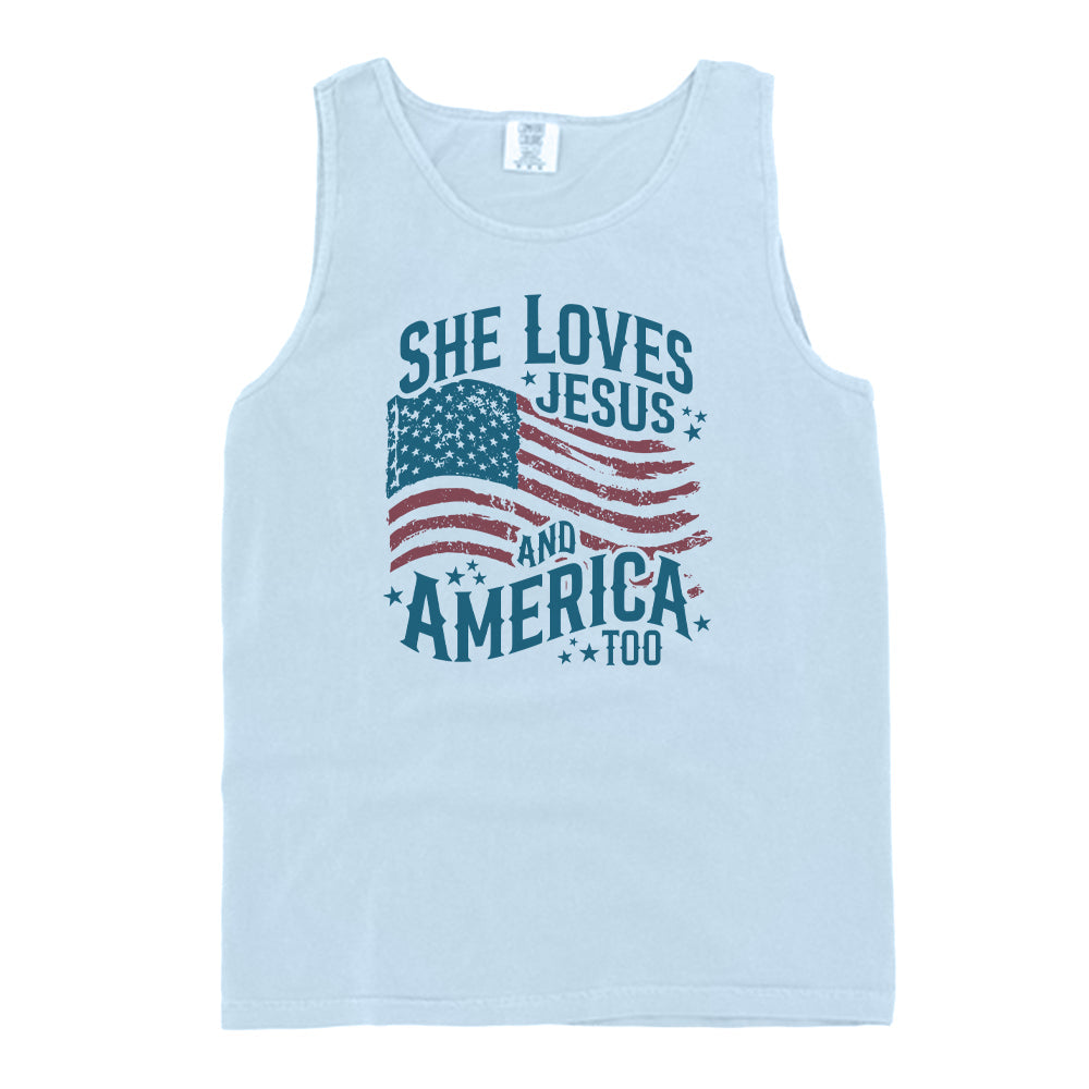 She Loves Jesus And America Too (Front) Shield Republic