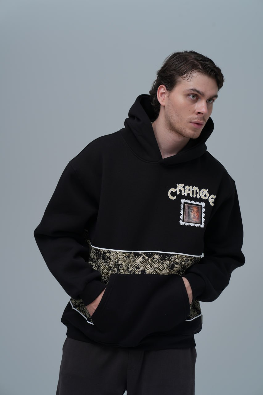 "Change" Panelled Hoodie Withinblack