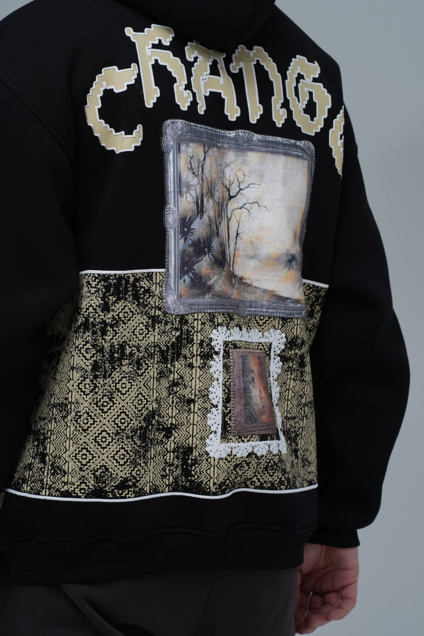 "Change" Panelled Hoodie Withinblack