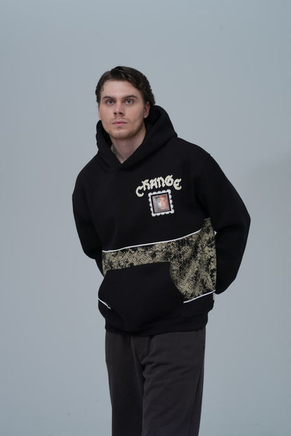 "Change" Panelled Hoodie Withinblack