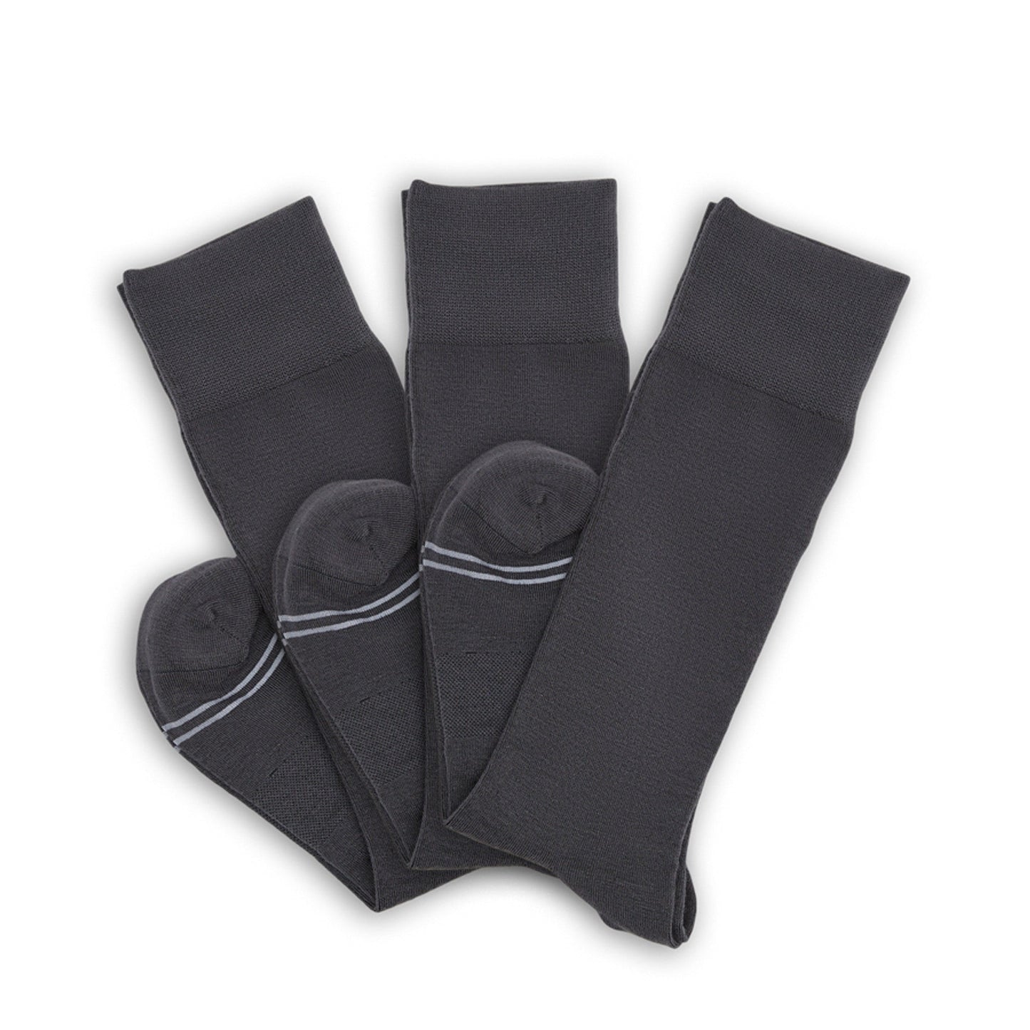 Asher 3-Pack - Charcoal Dress Socks DeadSoxy