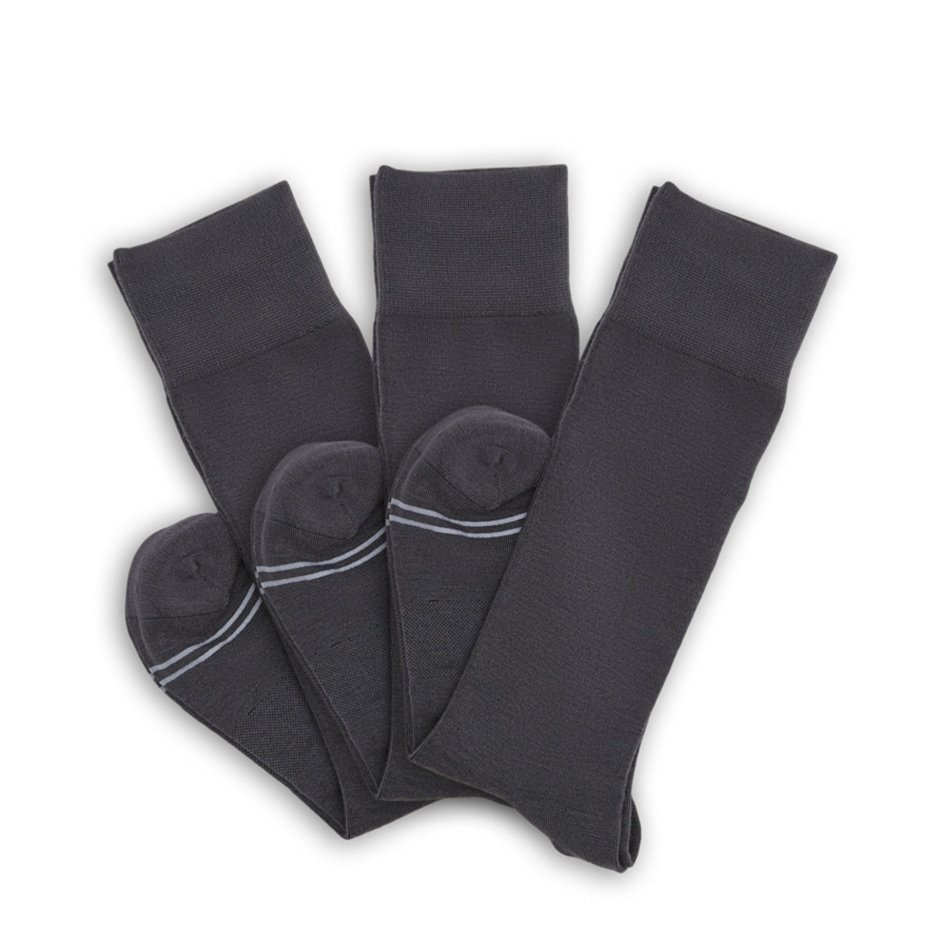 Asher 3-Pack - Charcoal Dress Socks DeadSoxy