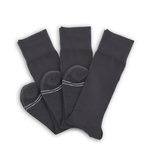 Asher 3-Pack - Charcoal Dress Socks DeadSoxy