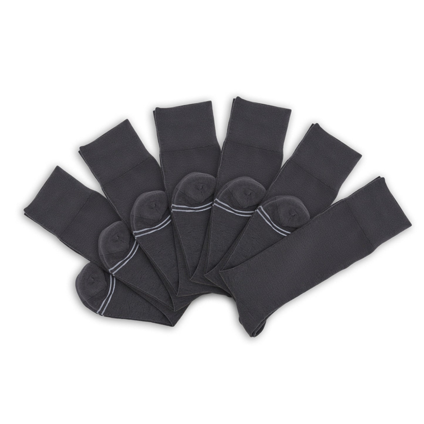 Asher 6-Pack - Charcoal Dress Socks DeadSoxy
