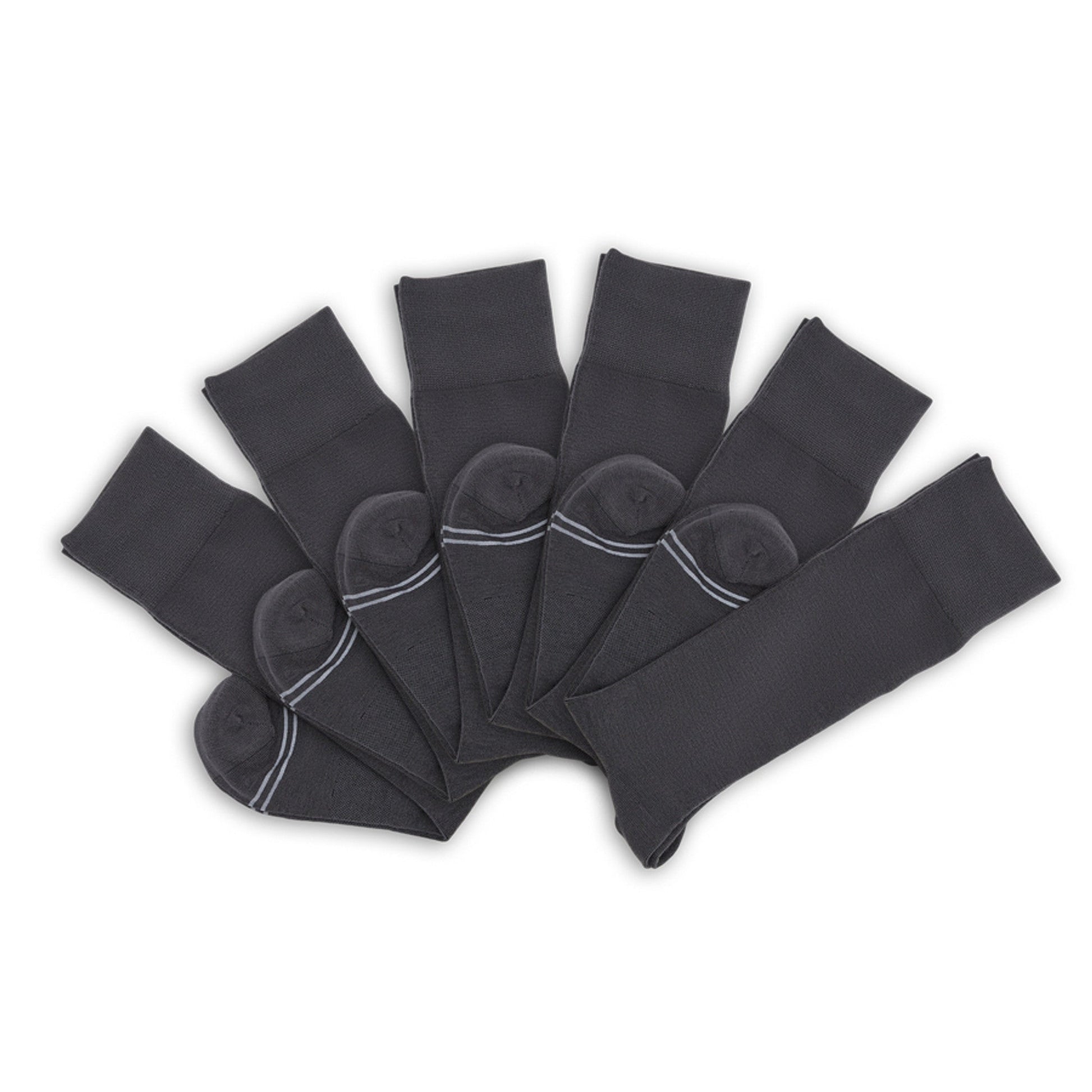 Asher 6-Pack - Charcoal Dress Socks DeadSoxy