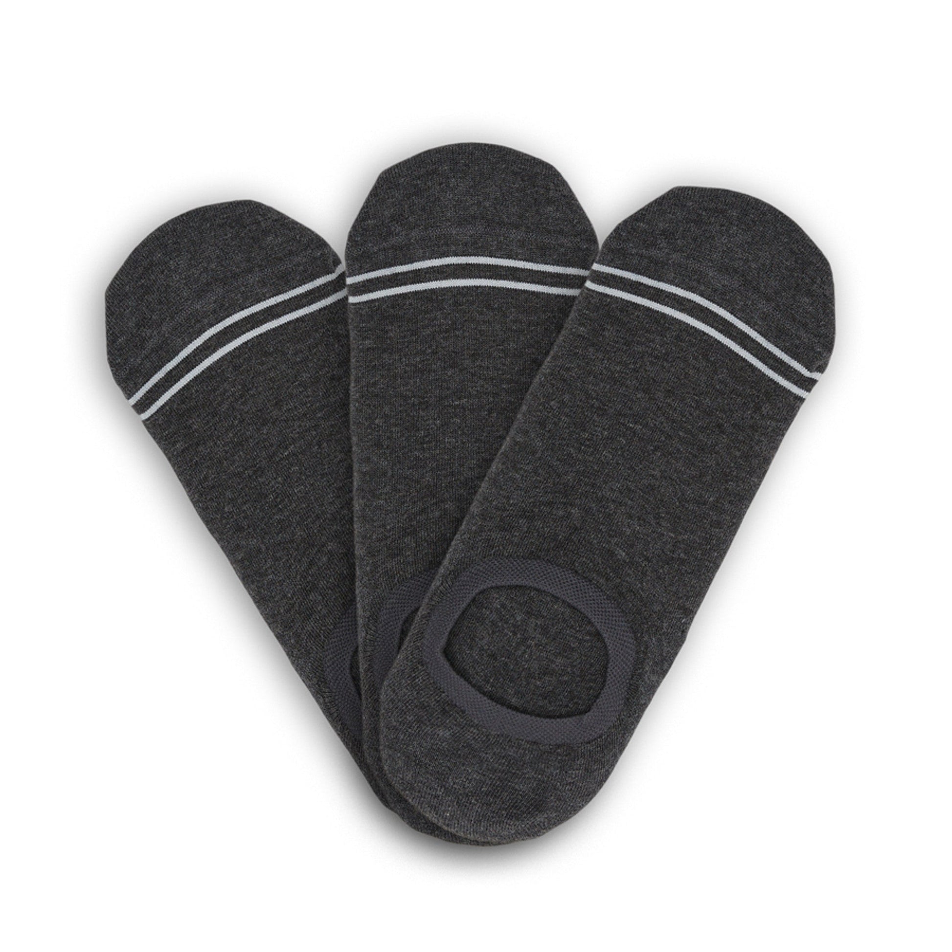 Charcoal Cotton No Show - 3 Pack DeadSoxy