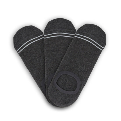 Charcoal Cotton No Show - 3 Pack DeadSoxy