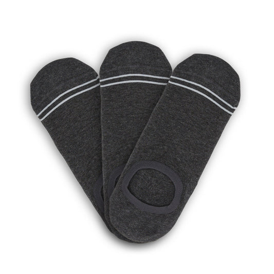 Charcoal Cotton No Show - 3 Pack DeadSoxy