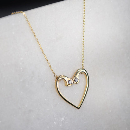 Charmed - Mossanite Equestrian Horseshoe Nail Head Necklace in Gold Urban-Equestrian