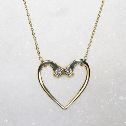 Charmed - Mossanite Equestrian Horseshoe Nail Head Necklace in Gold Urban-Equestrian