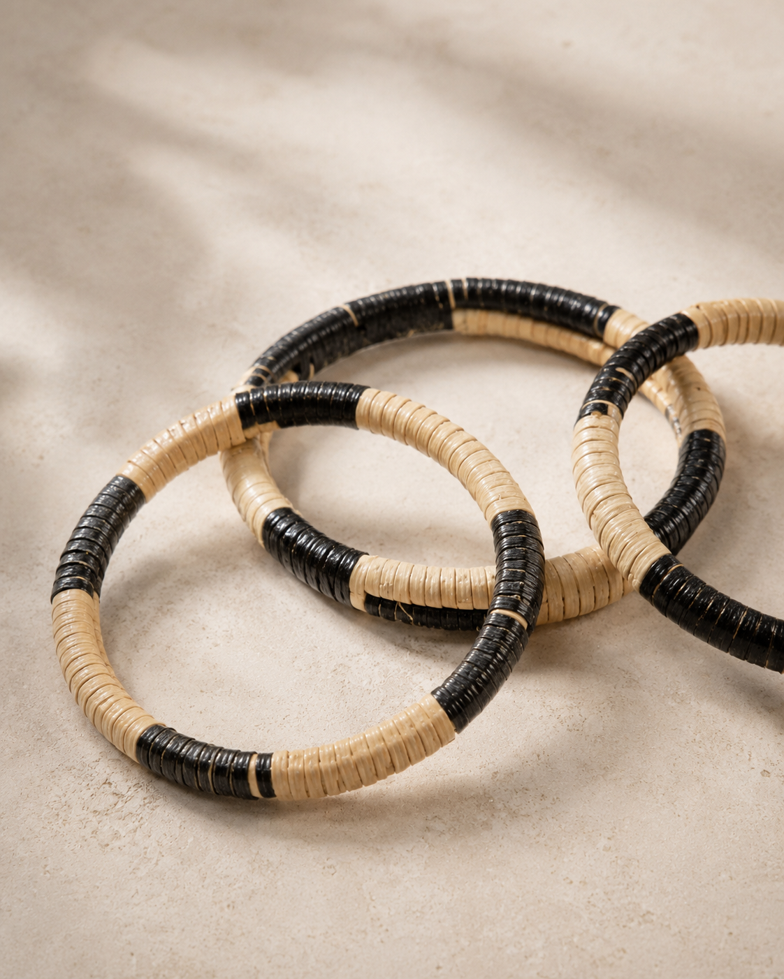 Black Motif Rattan Bangle Village Thrive