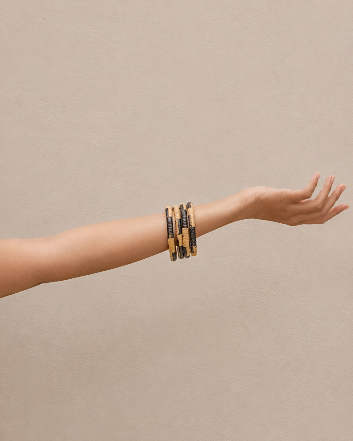 Black Motif Rattan Bangle Village Thrive