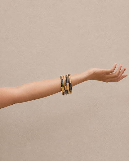 Black Motif Rattan Bangle Village Thrive