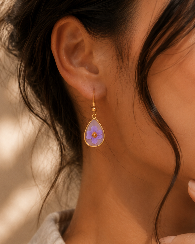 Wildflower Gold Dangle Earrings Village Thrive