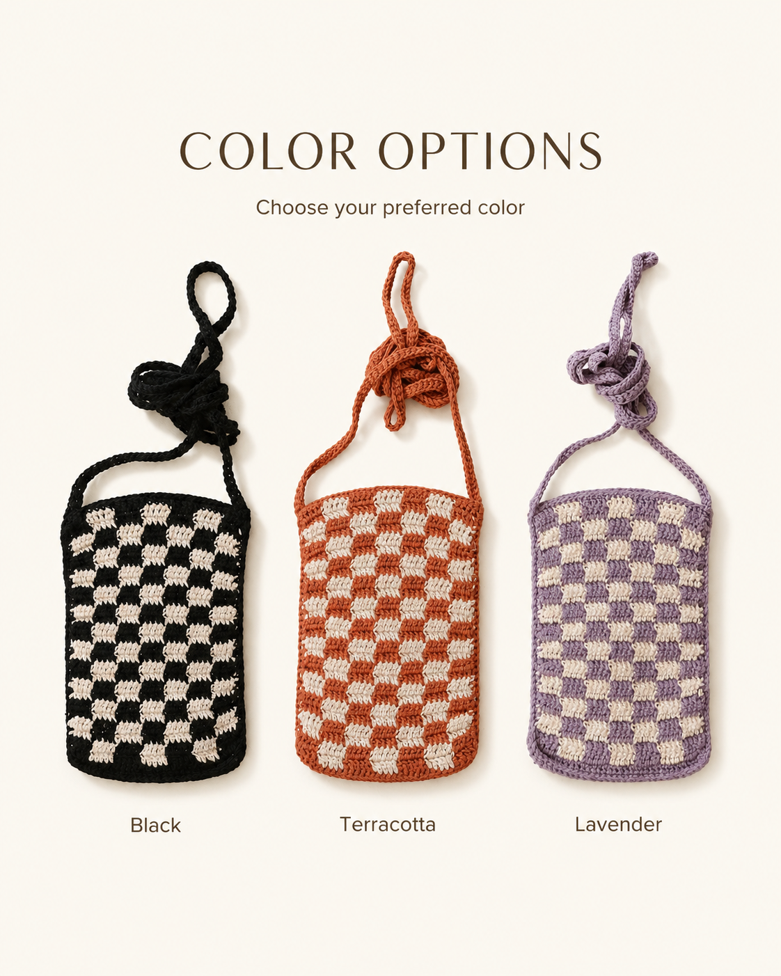 Checkered Crochet Phone Sling Bag Village Thrive