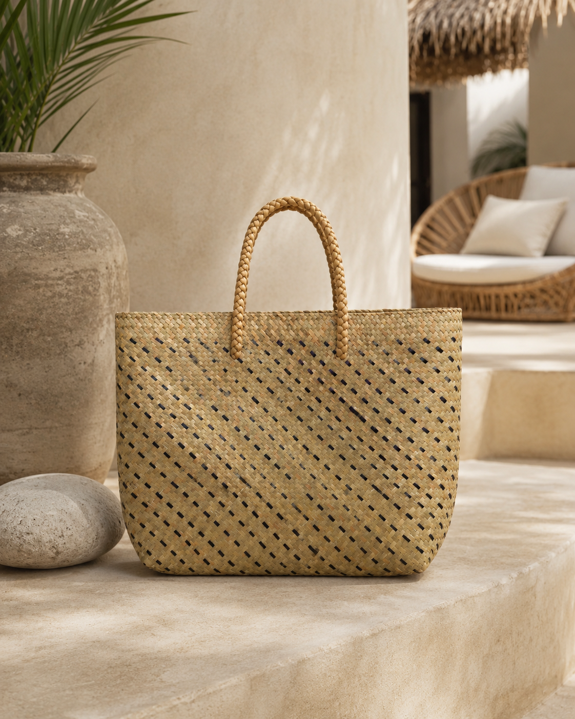 Cove Rattan Beach Tote Bag Village Thrive