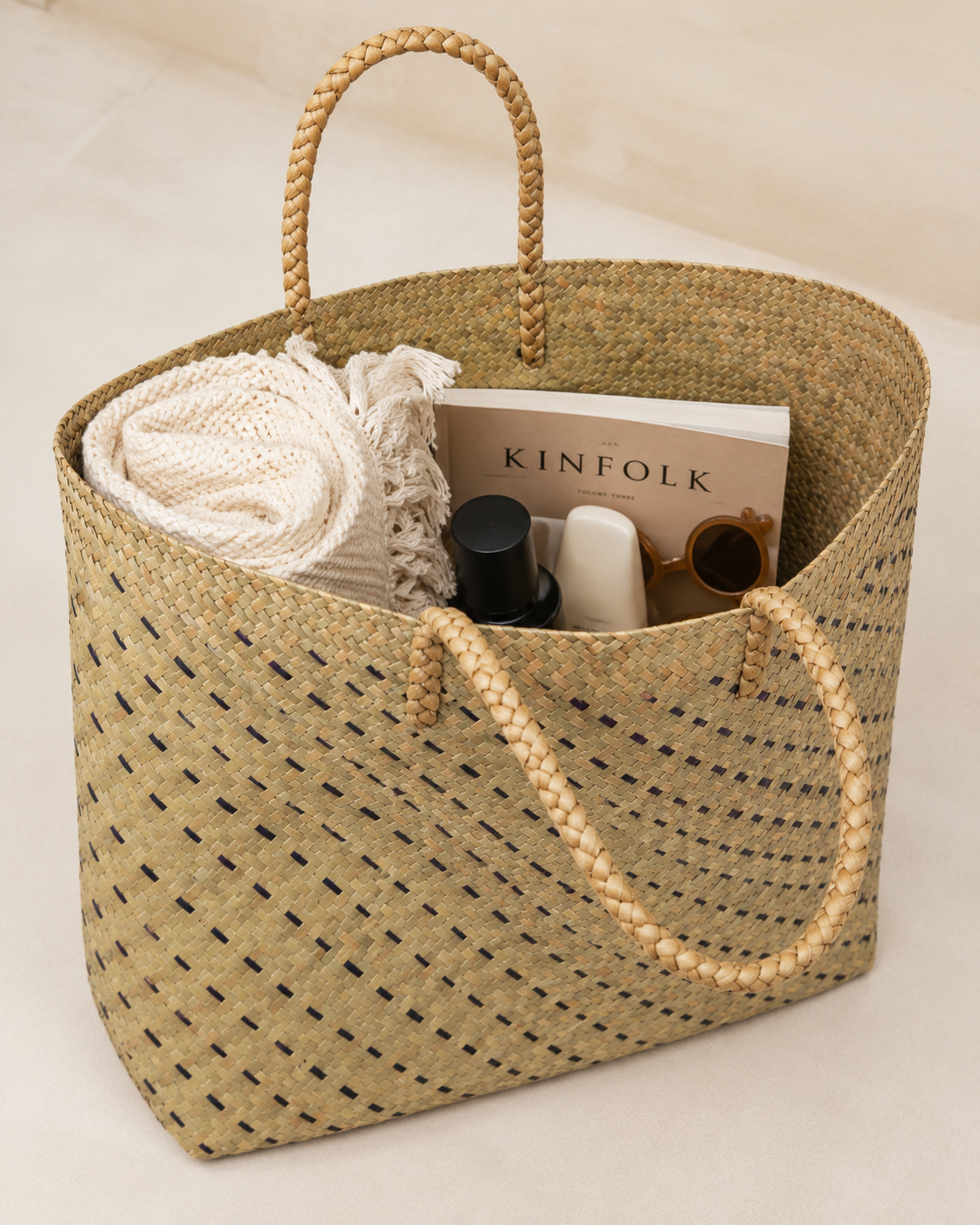 Cove Rattan Beach Tote Bag Village Thrive