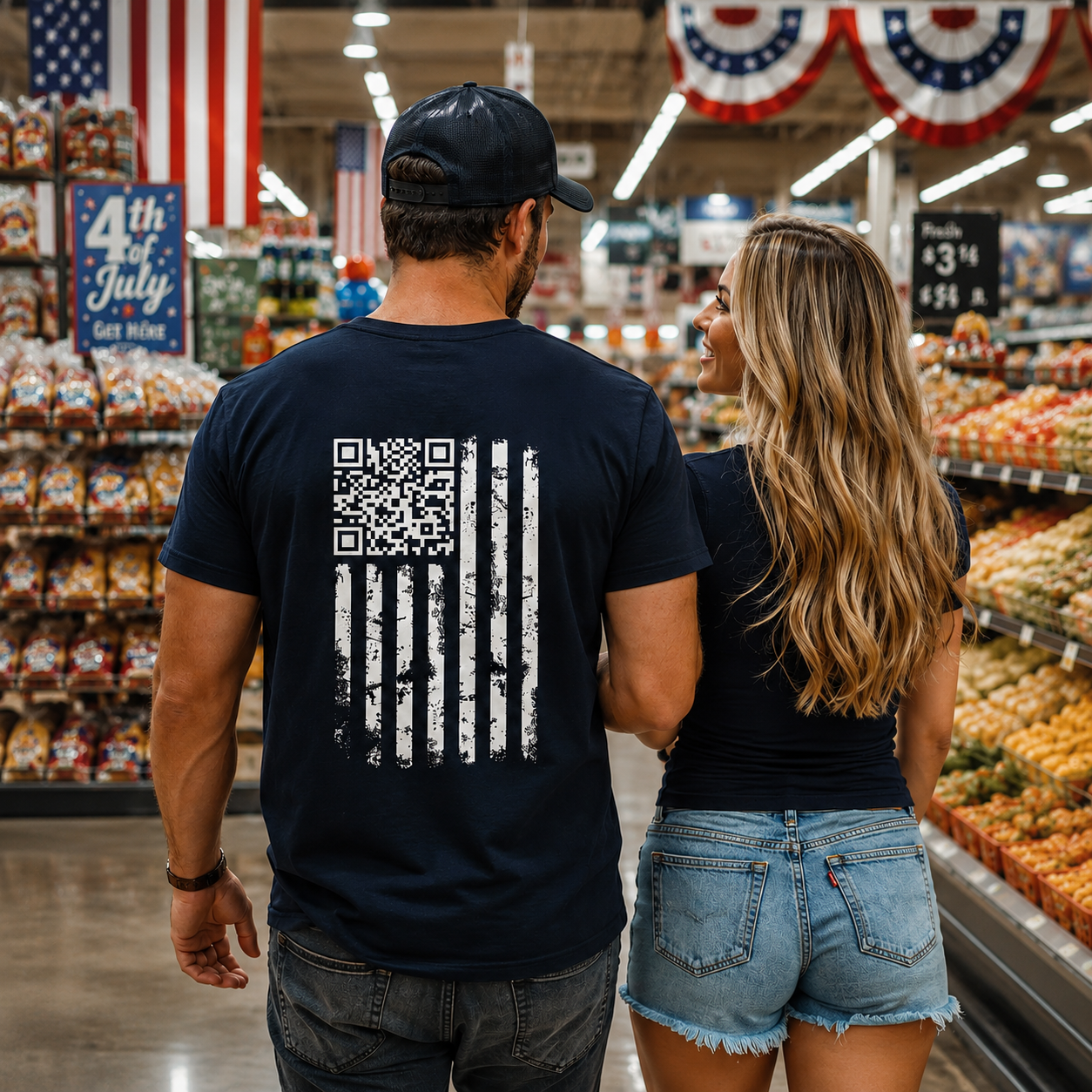 American Flag QR Code T-Shirt The Devil's Pickle