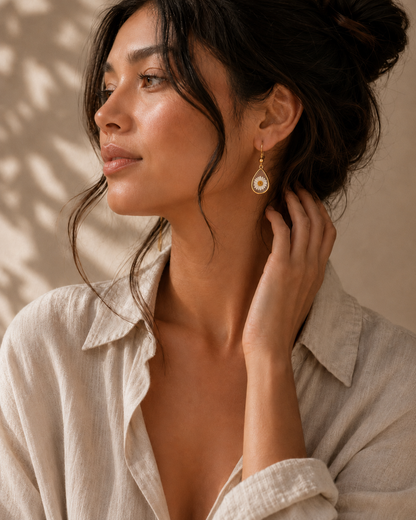 Wildflower Gold Dangle Earrings Village Thrive