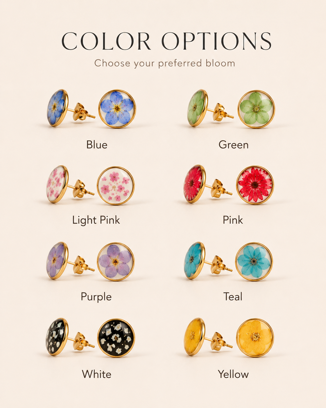 Wildflower Gold Stud Earrings Village Thrive
