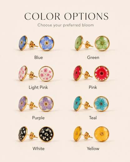 Wildflower Gold Stud Earrings Village Thrive
