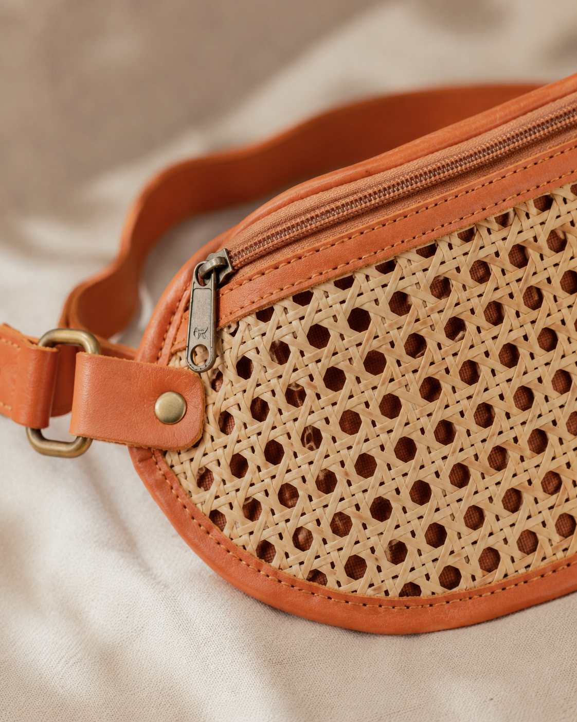 Raja Leather and Cane Sling Bag Village Thrive