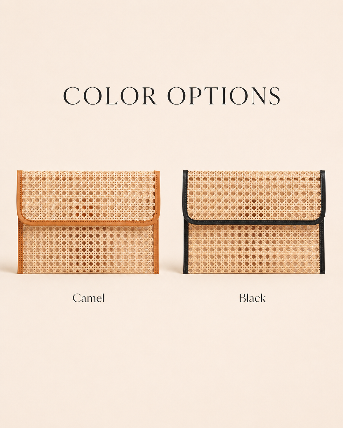 Eva Leather and Rattan Clutch Village Thrive