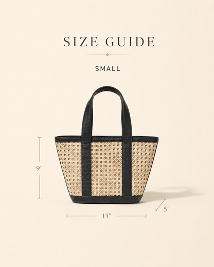 Raja Leather and Cane Carryall Bag Village Thrive