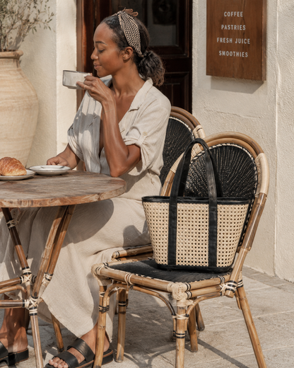 Raja Leather and Cane Carryall Bag Village Thrive