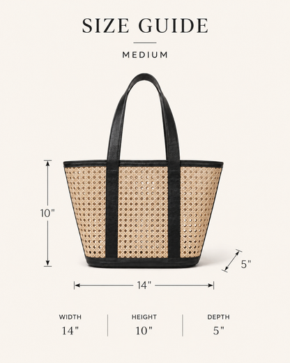 Raja Leather and Cane Carryall Bag Village Thrive