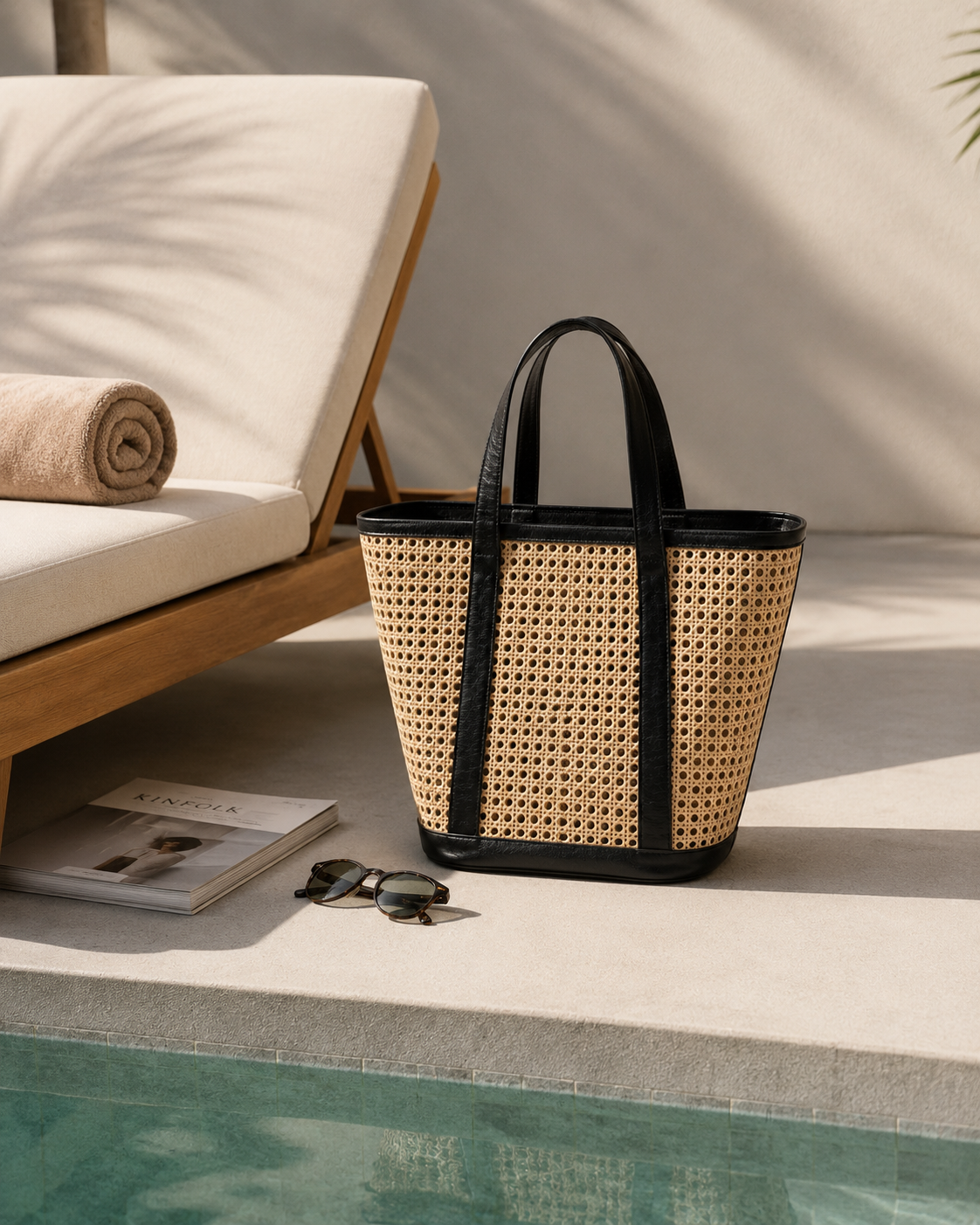 Raja Leather and Cane Carryall Bag Village Thrive