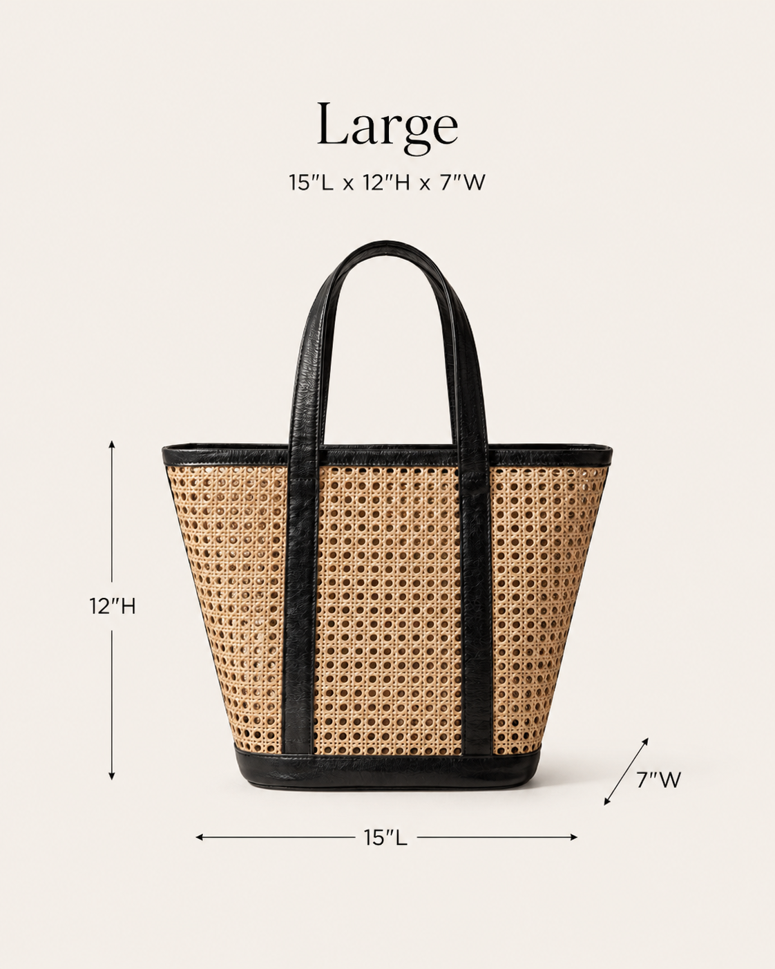 Raja Leather and Cane Carryall Bag Village Thrive