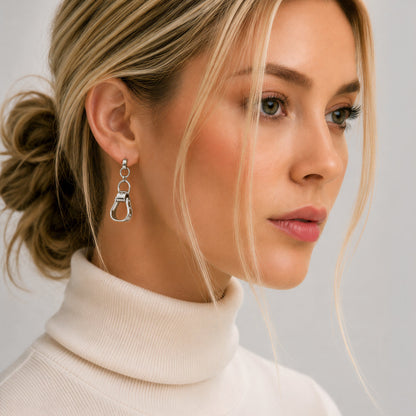 Cheyenne - Western Riding Stirrup Earring in Silver Urban-Equestrian
