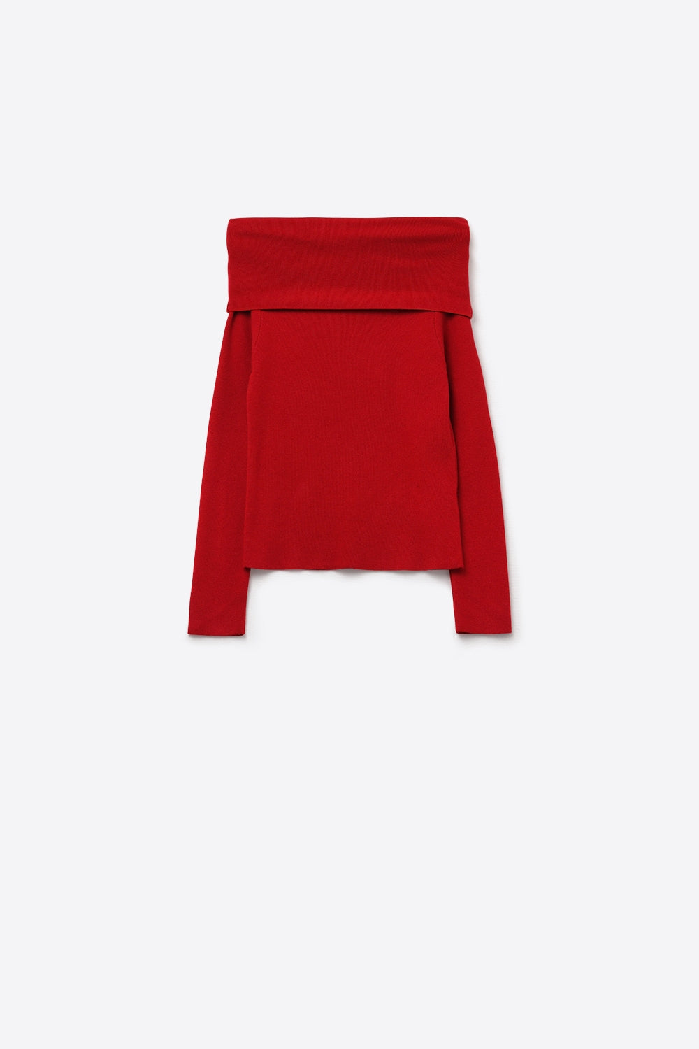 Chic Off-Shoulder Red Knit Top Q2store