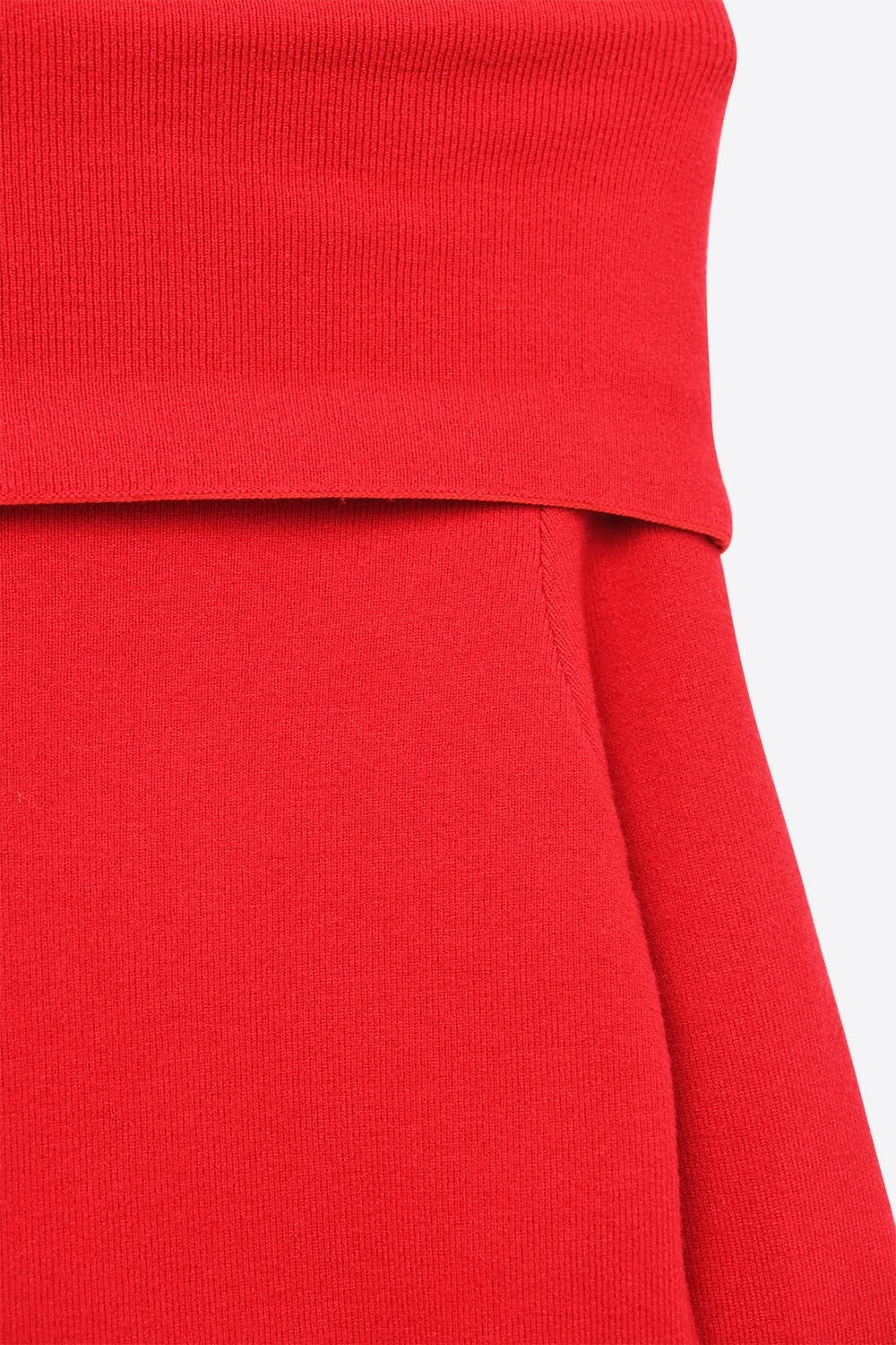 Chic Off-Shoulder Red Knit Top Q2store