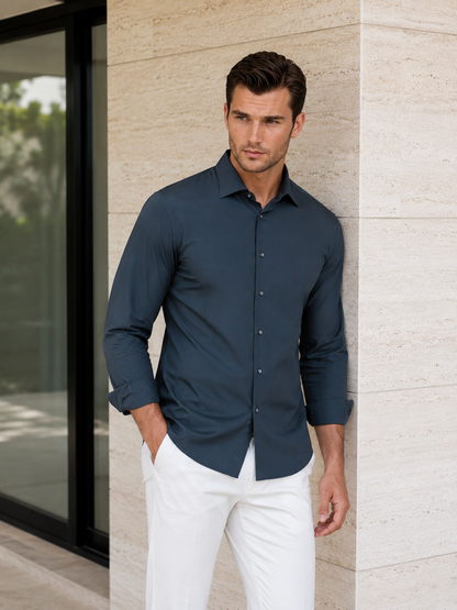 Buki Cinqo 'Single Shot' Long Sleeve Shirt - Blue Night Buki