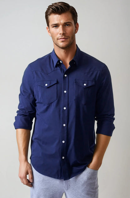 Buki’s Cinqo Western Tech Shirt - Navy Buki