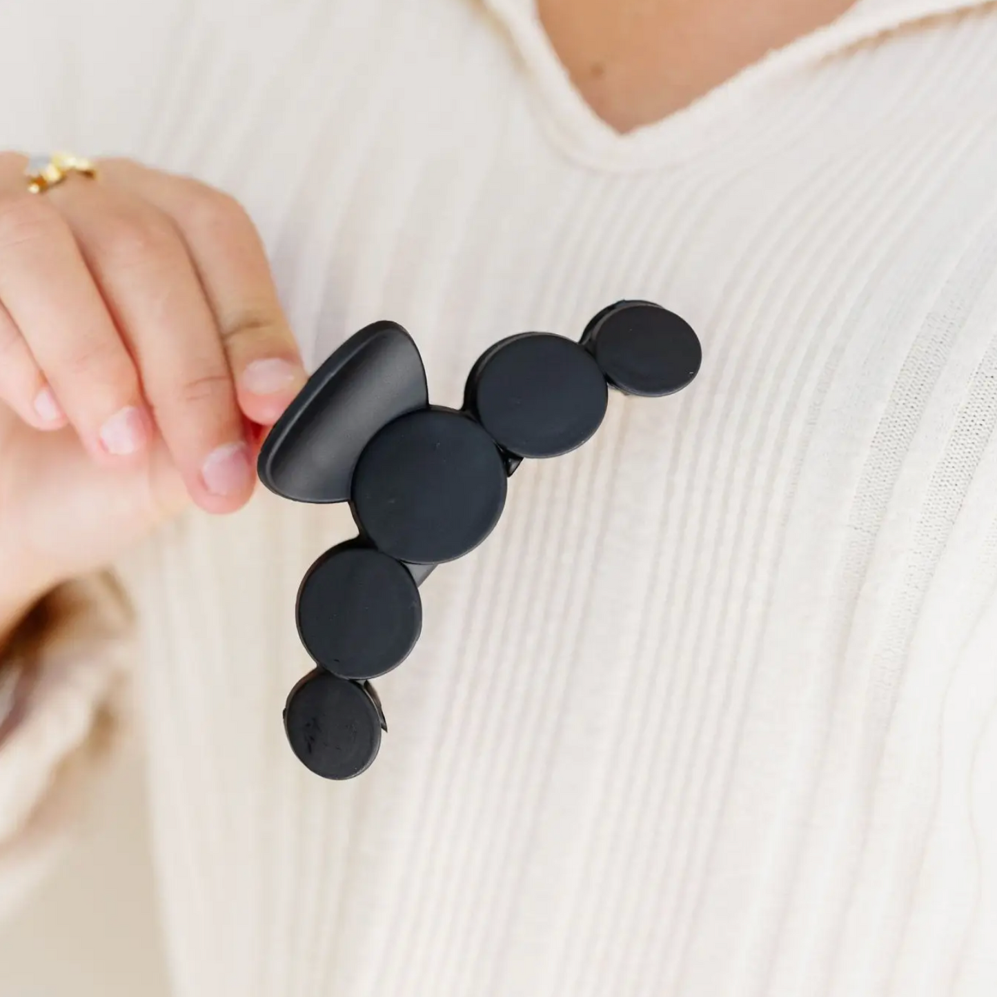 Black Circles Claw Clip Ivy + Cloth