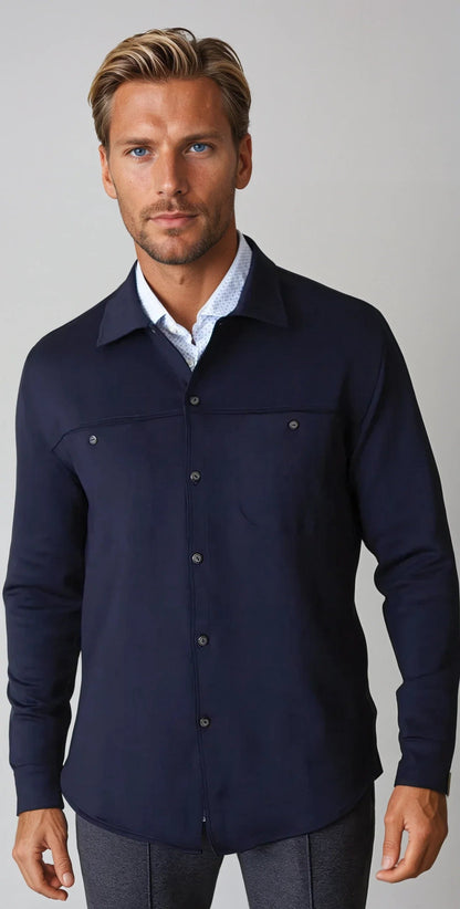 City CPO Shirt Jacket - Navy Buki