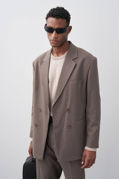 Classic Double Breasted Blazer Suit Withinblack