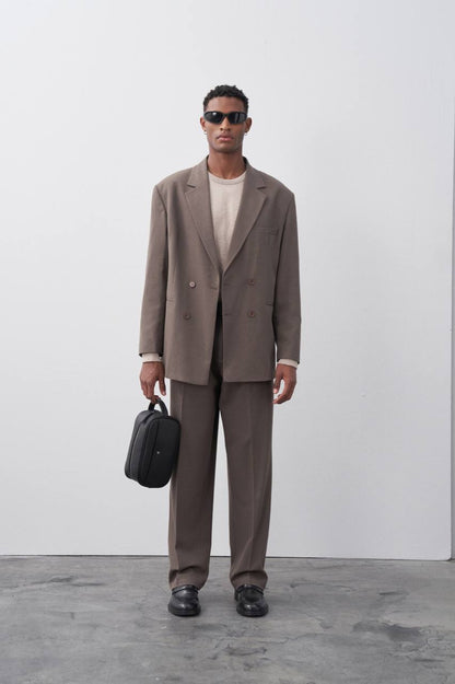 Classic Double Breasted Blazer Suit Withinblack
