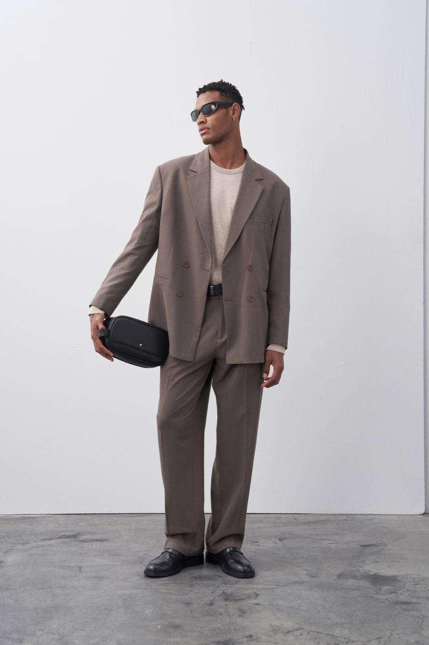 Classic Double Breasted Blazer Suit Withinblack