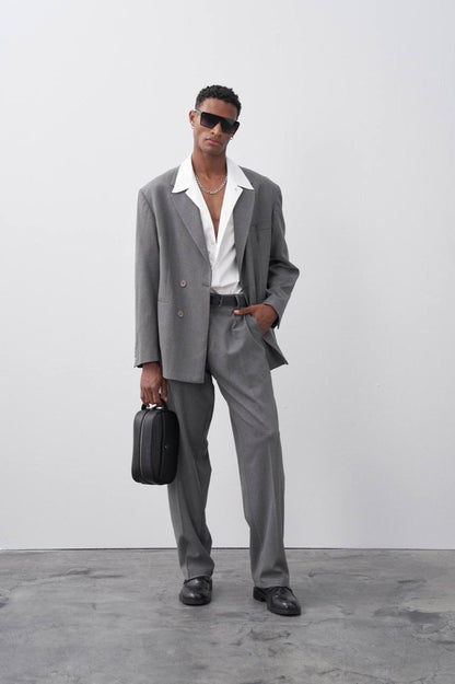Classic Double Breasted Blazer Suit Withinblack