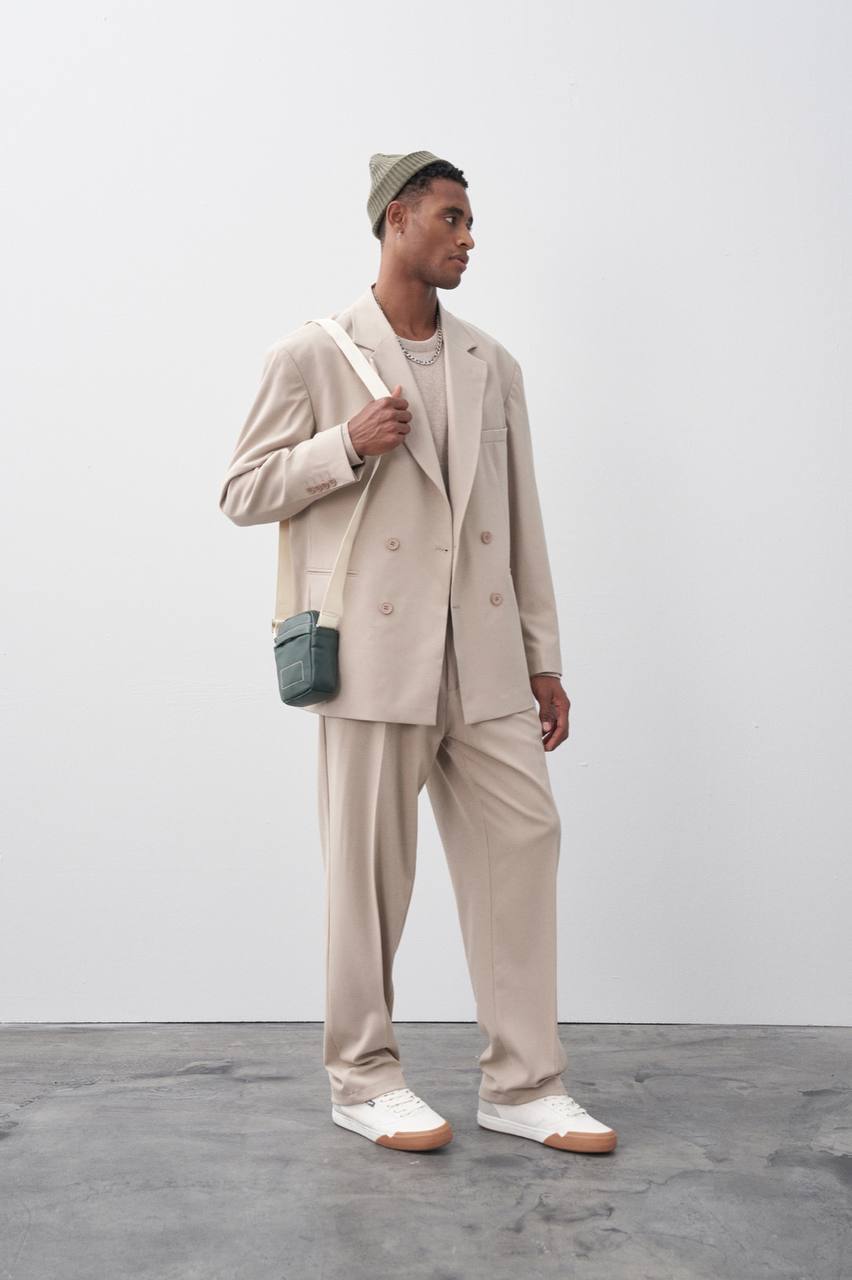 Classic Double Breasted Blazer Suit Withinblack