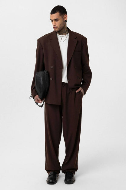 Classic Double Breasted Blazer Suit Withinblack
