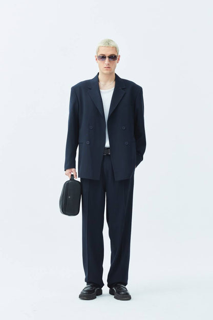 Classic Double Breasted Blazer Suit Withinblack