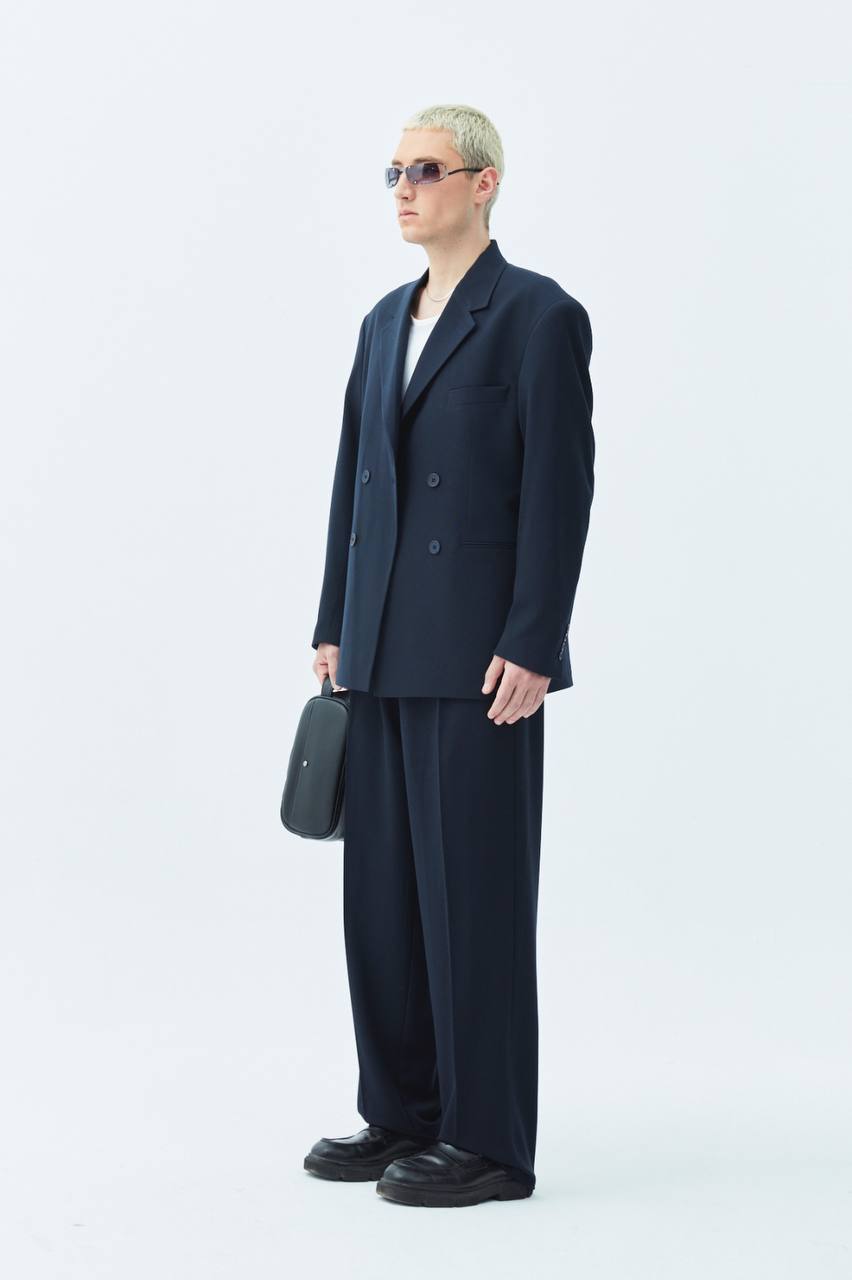 Classic Double Breasted Blazer Suit Withinblack